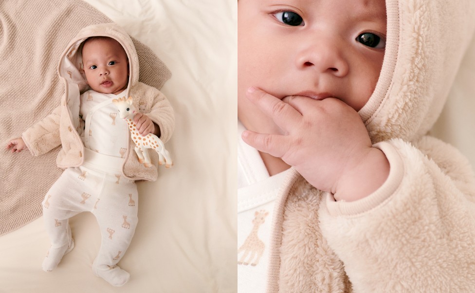Soft, sweet and lovely: H&M teams up with iconic baby brand Sophie la girafe  for a newborn collection